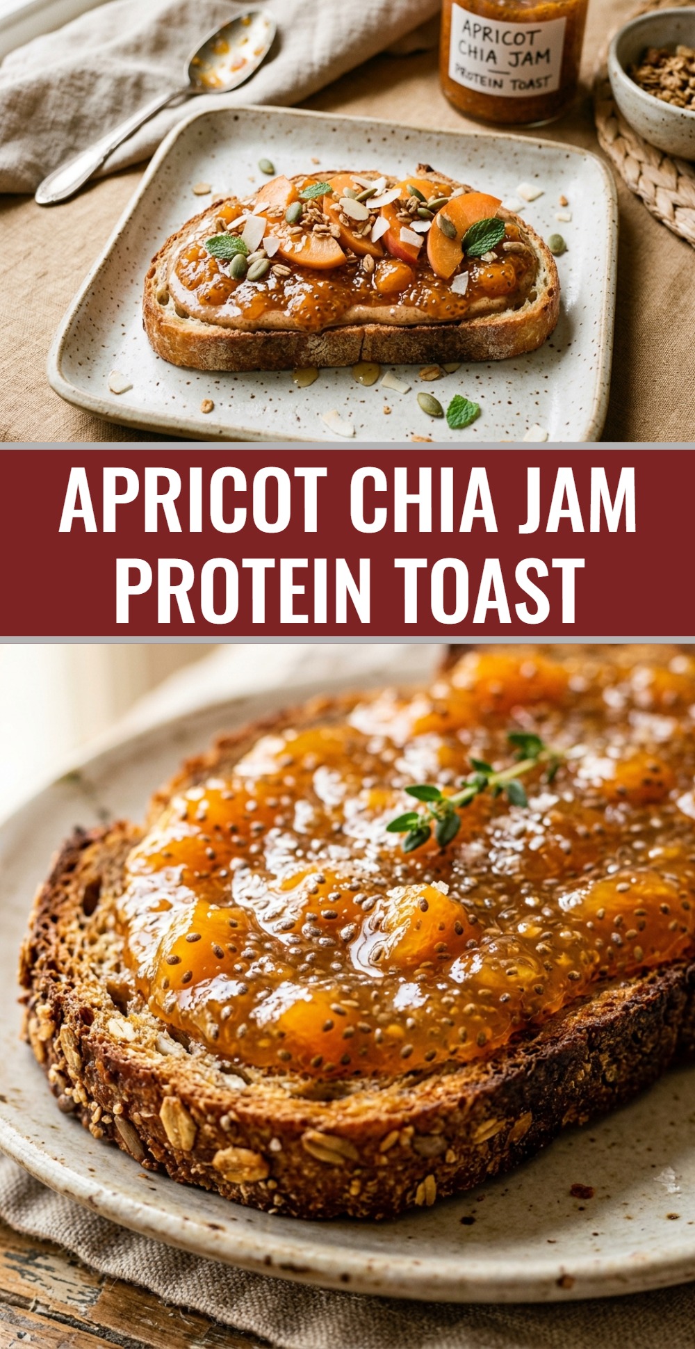Apricot Chia Jam Protein Toast