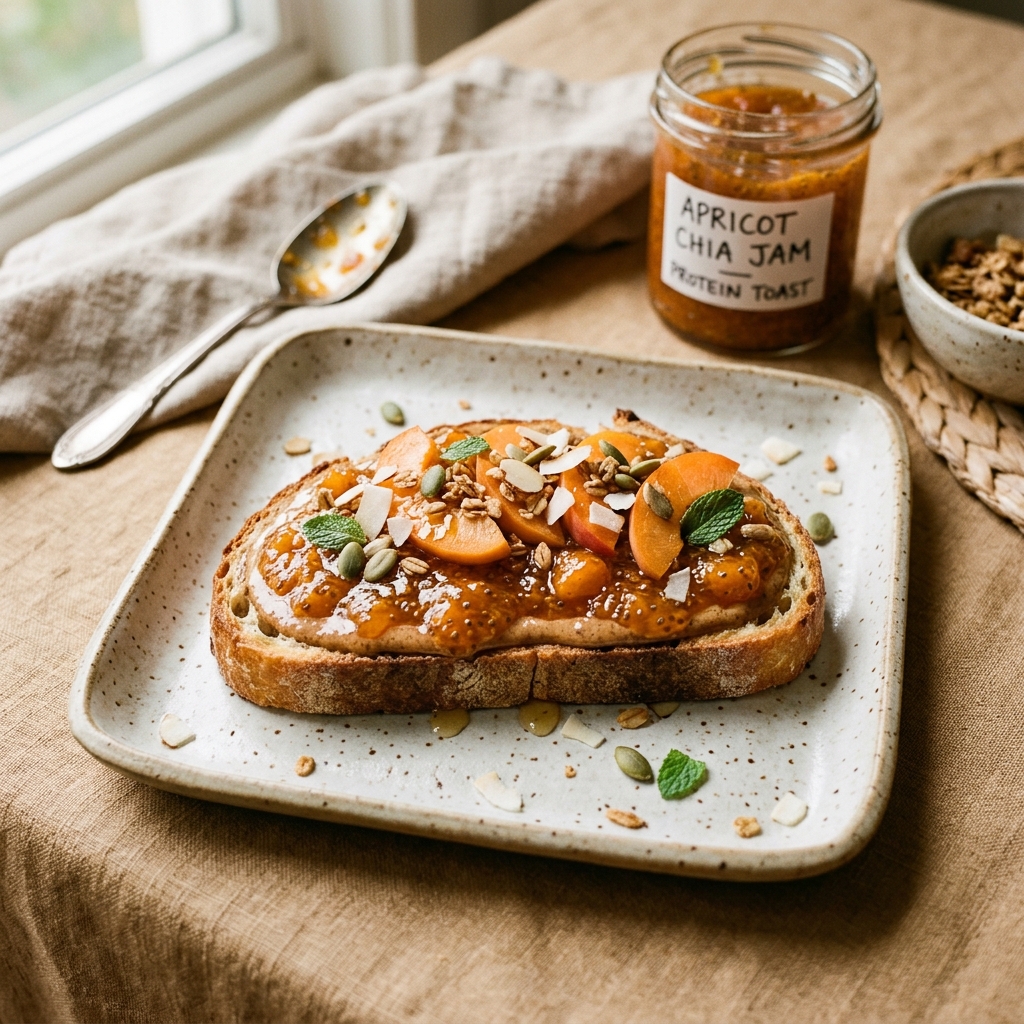 Apricot Chia Jam Protein Toast