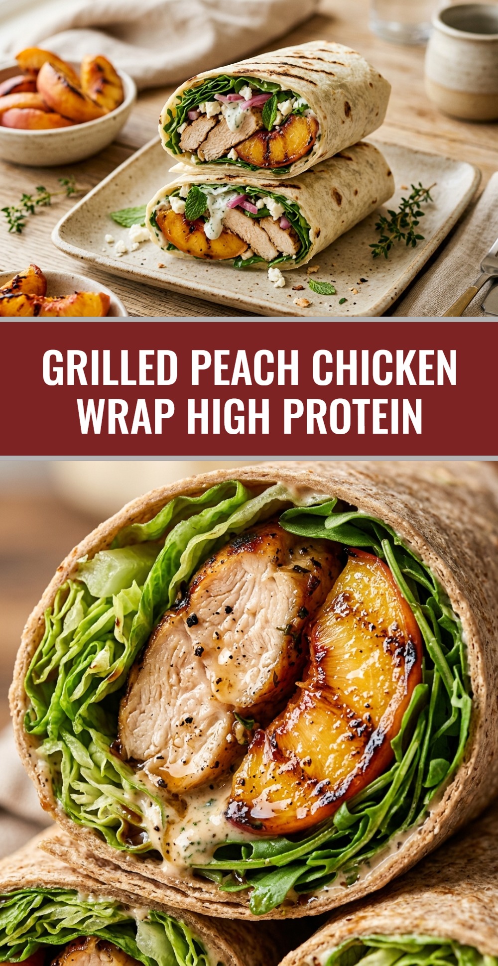 Grilled Peach Chicken Wrap High Protein