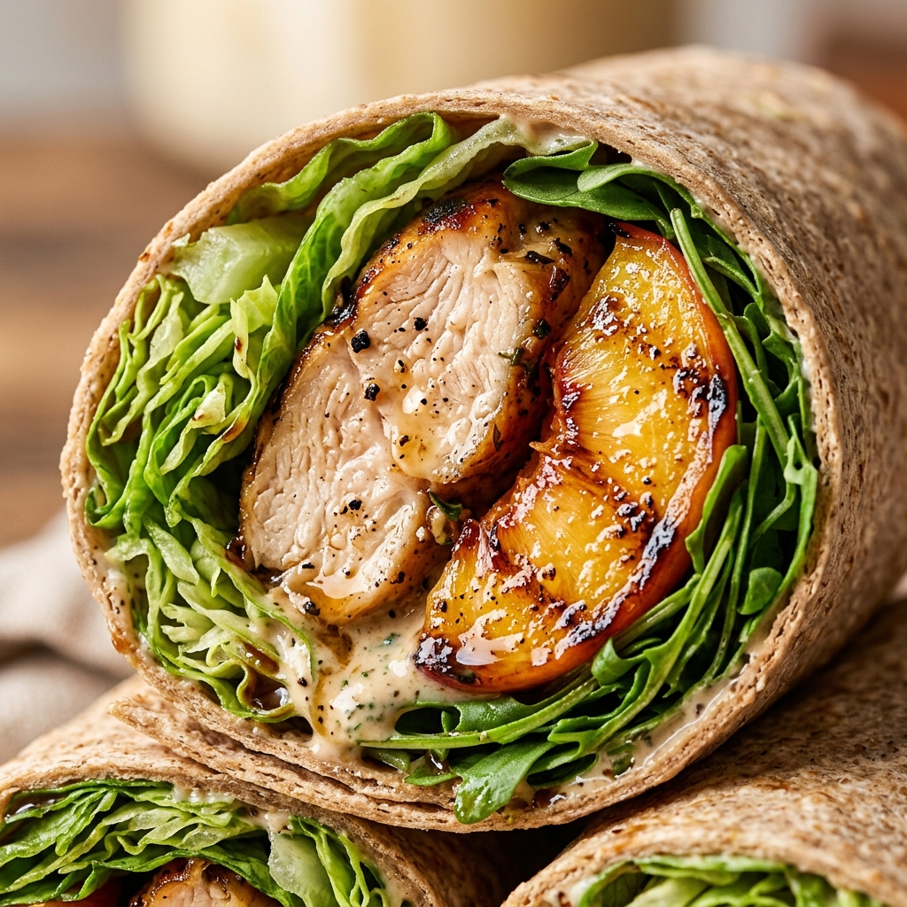 Grilled Peach Chicken Wrap High Protein