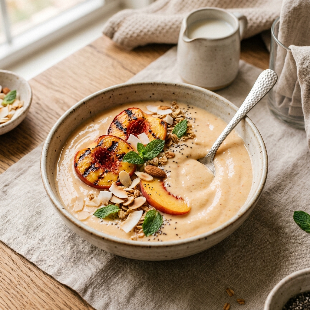Grilled Peach Protein Smoothie
