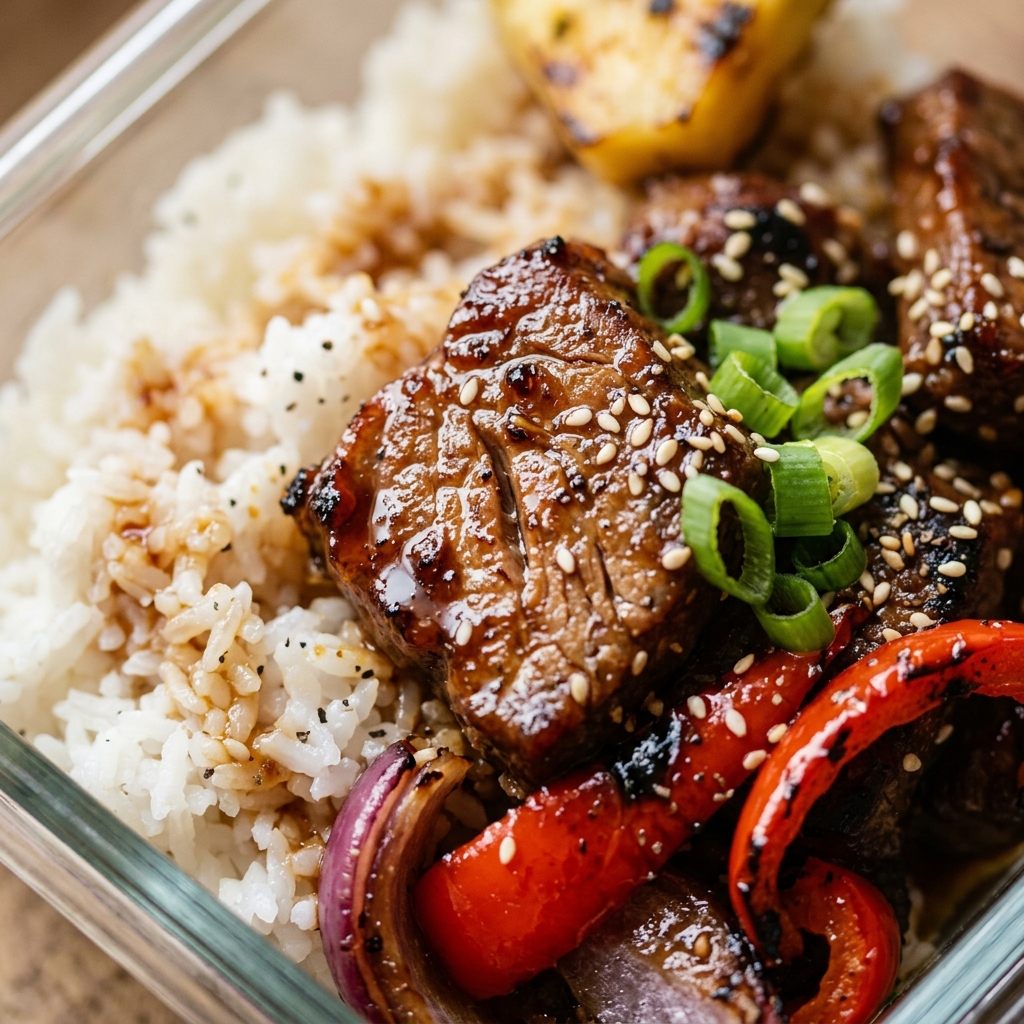Hawaiian Teriyaki Beef Bowls Meal Prep